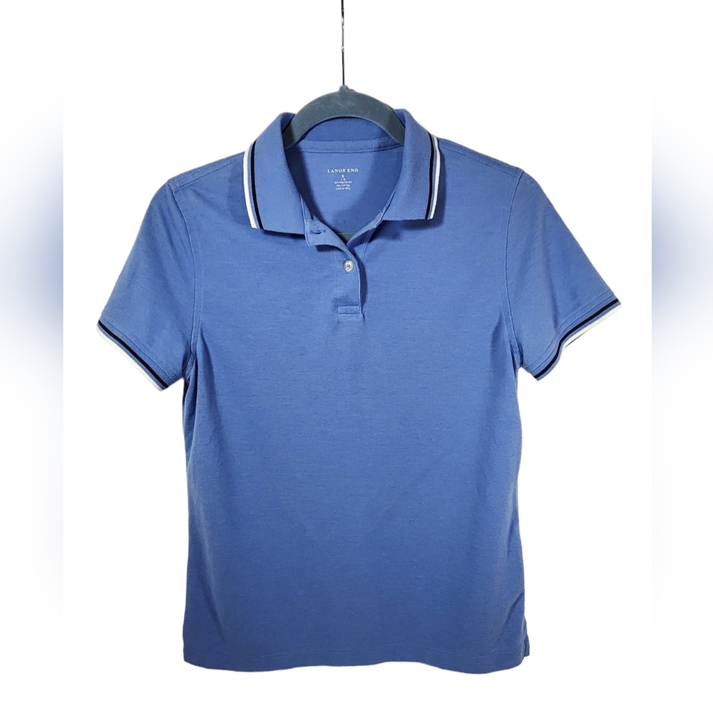 ❤️ LAND'S END WOMEN'S SHORT SLEEVE POLO SHIRT SIZE SMALL 6-8, BLUE ❤️